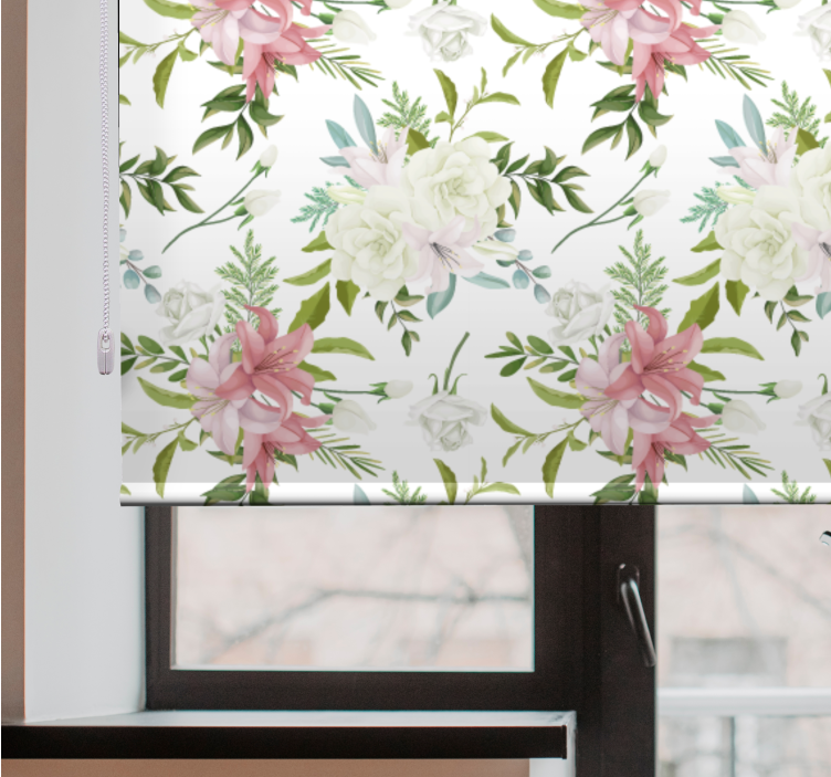Rollo Fenster Elegant einfaches blumenarrangement - TenStickers