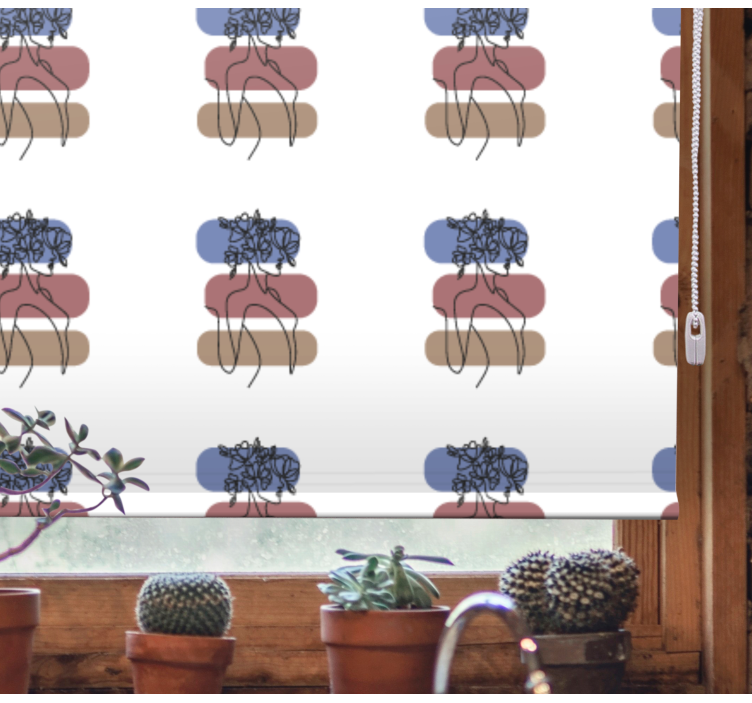 Rollo Fenster Blumen geometrisches frauendesign - TenStickers