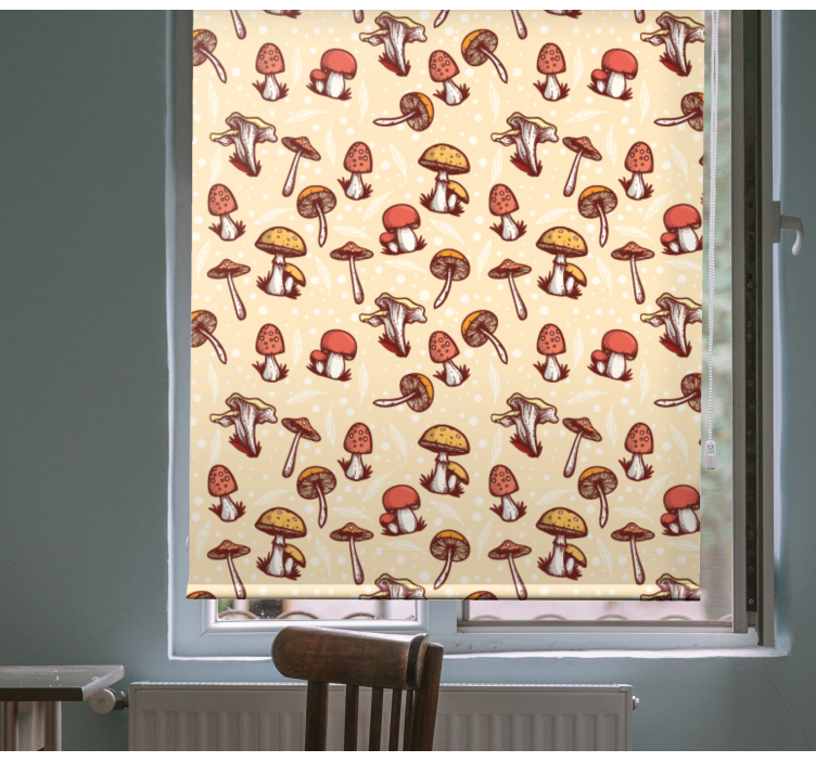 Rollo Fenster Blumenmuster pilz wald muster - TenStickers