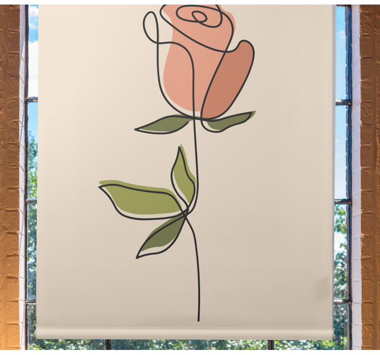 Rollo Fenster Blumen rosenumriss - TenStickers