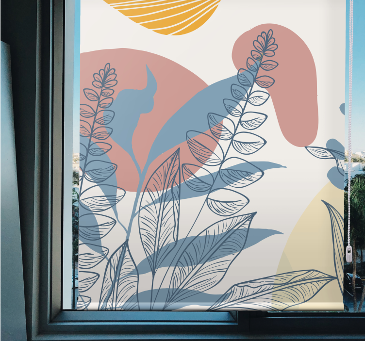 Rollo Fenster Blumen und Pflanzen abstrakte blattmuster - TenStickers