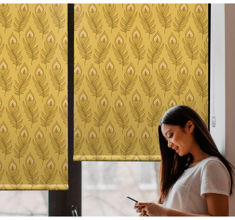 Rollo Fenster Blumen und Pflanzen anmutiges laubmotiv - TenStickers