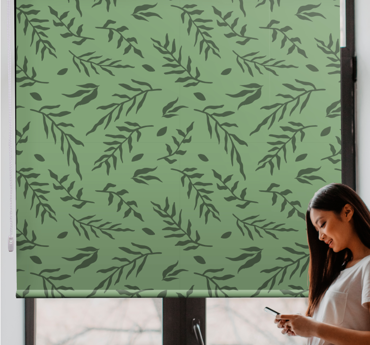 Rollo Fenster Blumen und Pflanzen blattmusterdetail - TenStickers