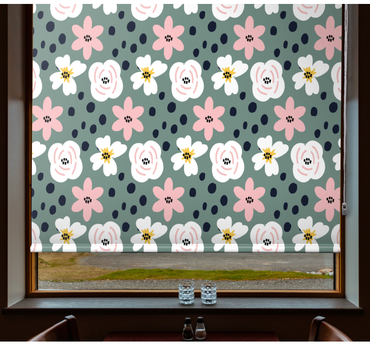 Rollo Fenster Blumen und Pflanzen blühendes blumenmuster - TenStickers
