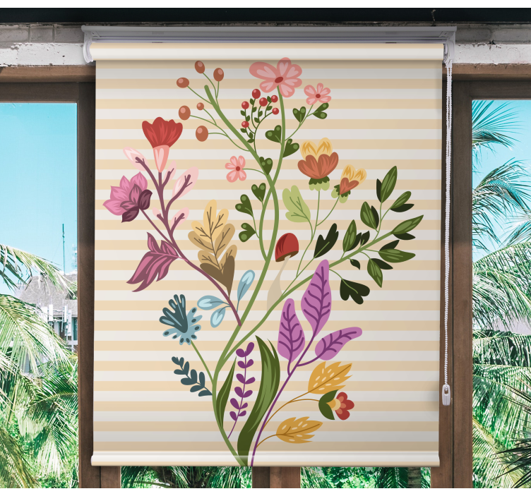 Rollo Fenster Blumen und Pflanzen blumenarrangement - TenStickers