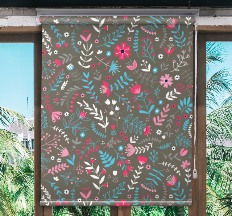 Rollo Fenster Blumen und Pflanzen buntes, kleines motiv - TenStickers