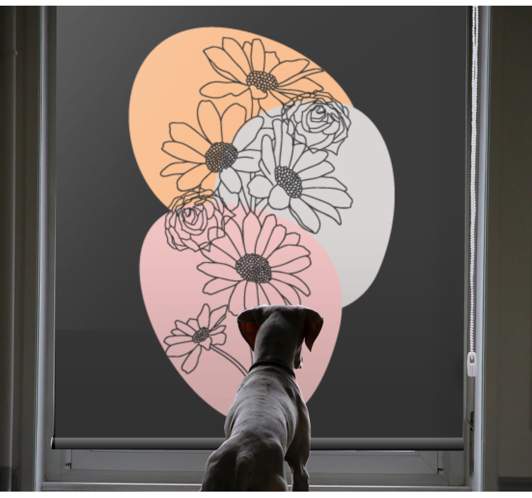 Rollo fenster blumen und pflanzen mit abstrakten mustern - TenStickers