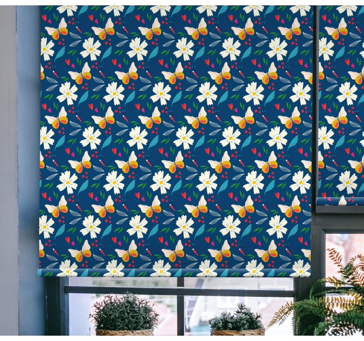 Rollo Fenster Blumen und Pflanzen blumenmusterdesign - TenStickers