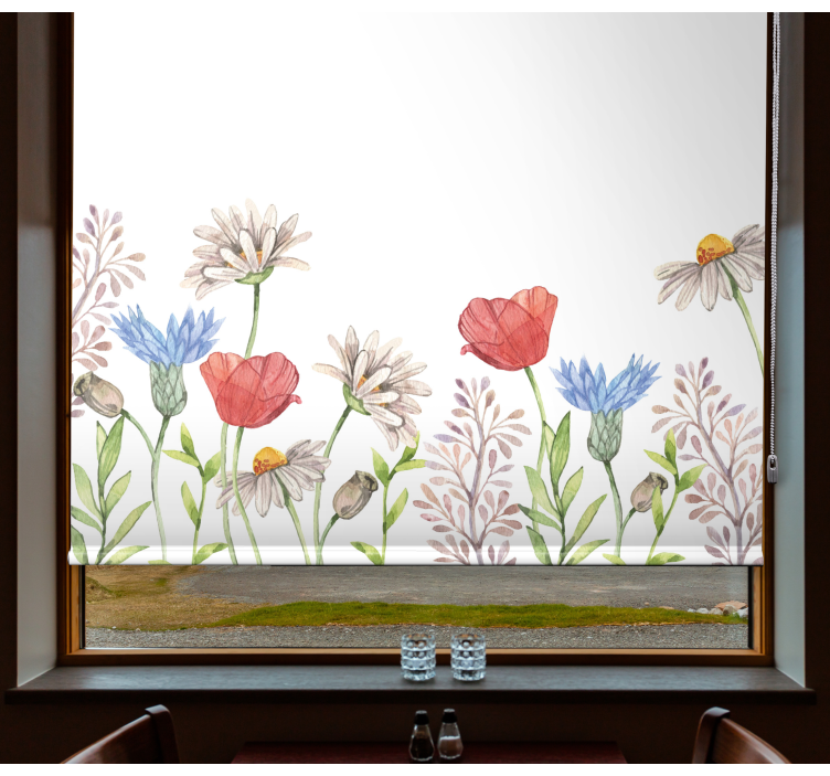 Rollo Fenster Blumen und Pflanzen blumenwiesen-design - TenStickers