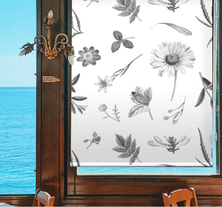 Rollo Fenster Blumen und Pflanzen botanisches gartenmotiv - TenStickers