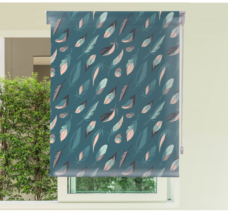 Rollo Fenster Blumen und Pflanzen elegante blattmuster - TenStickers