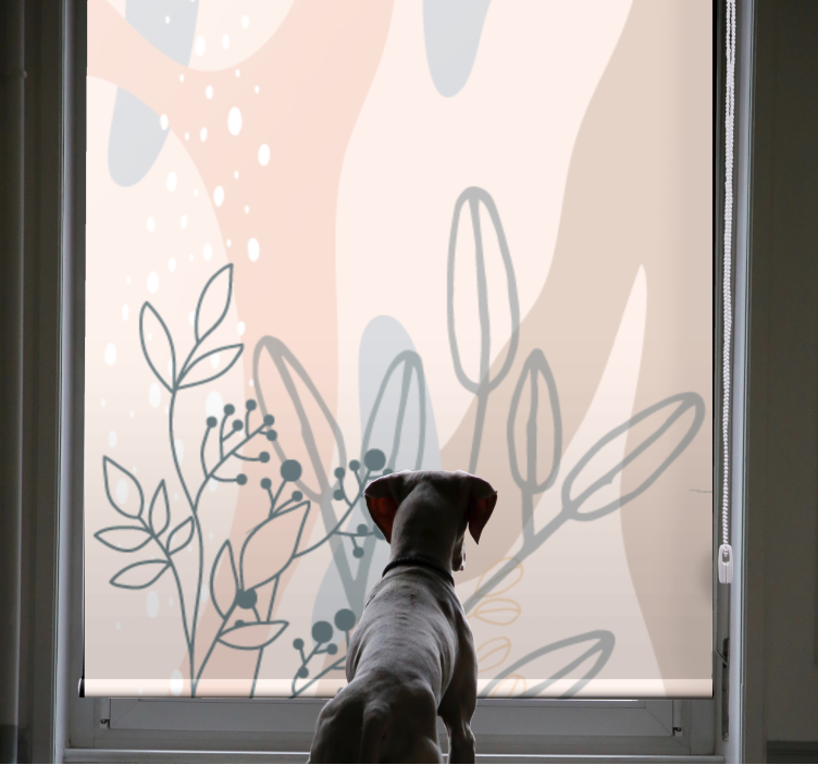 Rollo fenster blumen und pflanzen elegante blumen-silhouette - TenStickers