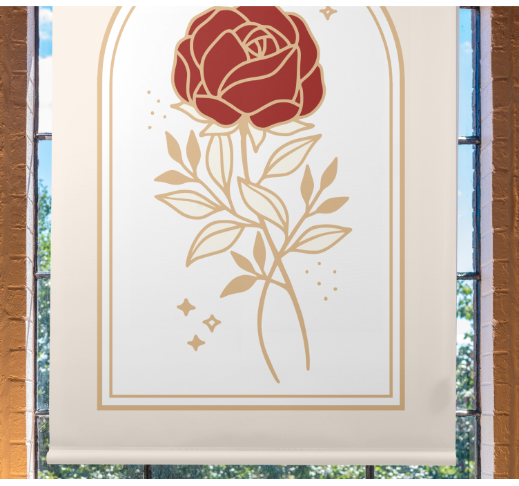 Rollo Fenster Elegant beige gewölbte rose - TenStickers