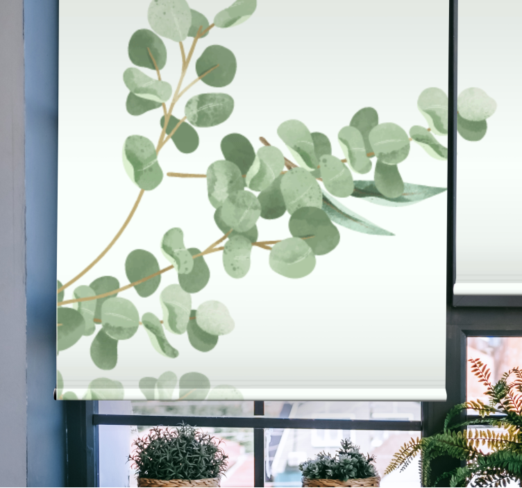 Rollo Fenster Blumen und Pflanzen eukalyptuszweig-design - TenStickers
