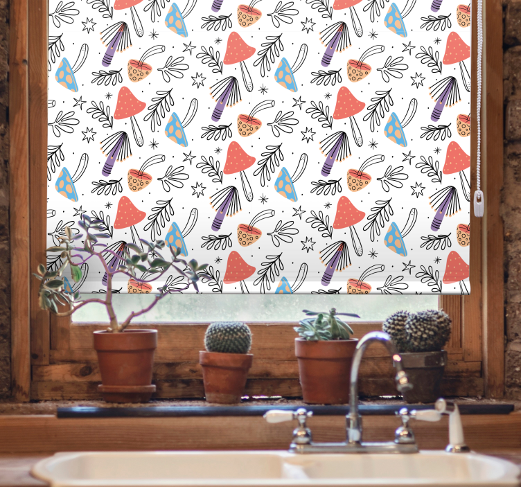 Rollo Fenster Blumen und Pflanzen flippiges blumendesign - TenStickers