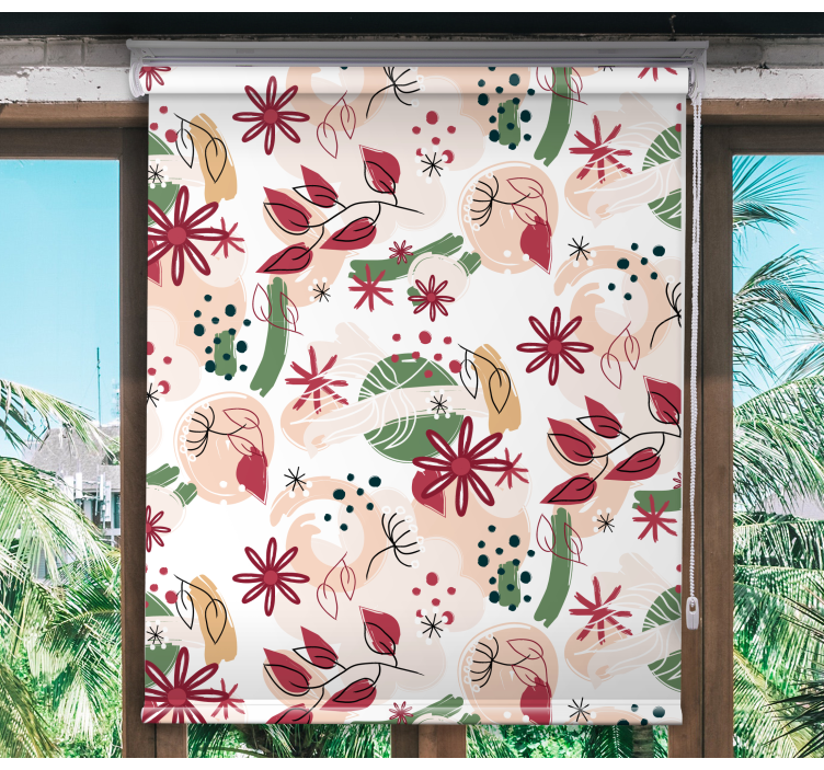 Rollo Fenster Blumen und Pflanzen florales abstraktes muster - TenStickers