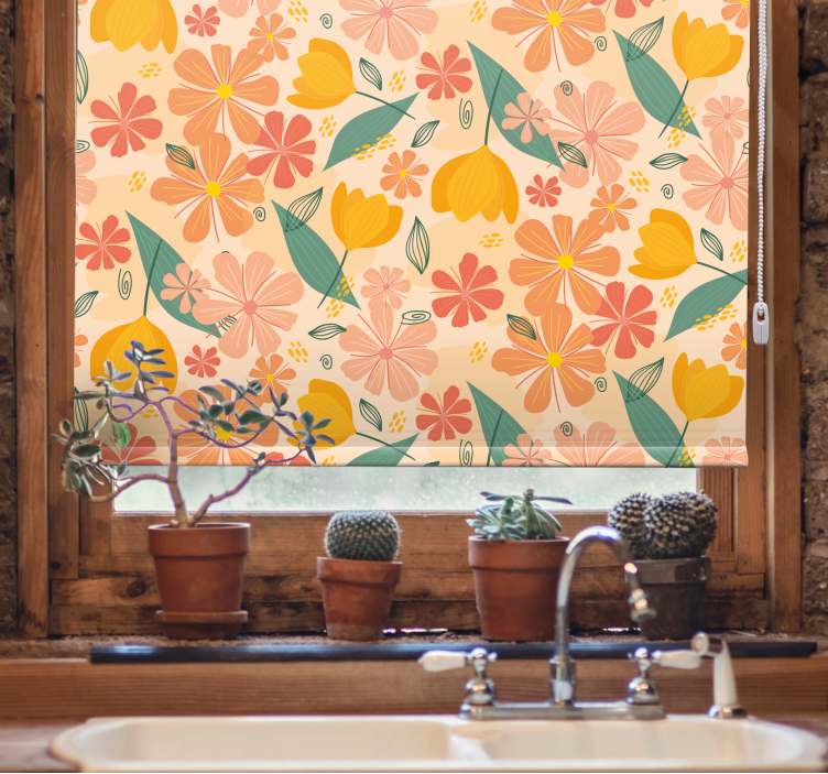 Rollo Fenster Blumen und Pflanzen florales designmotiv - TenStickers
