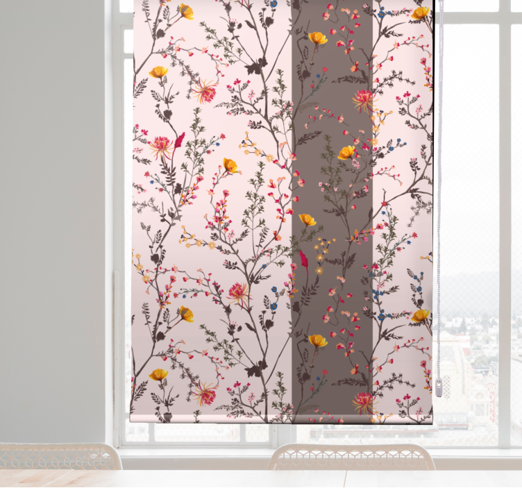 Rollo Fenster Blumen und Pflanzen elegantes vogelmotiv - TenStickers
