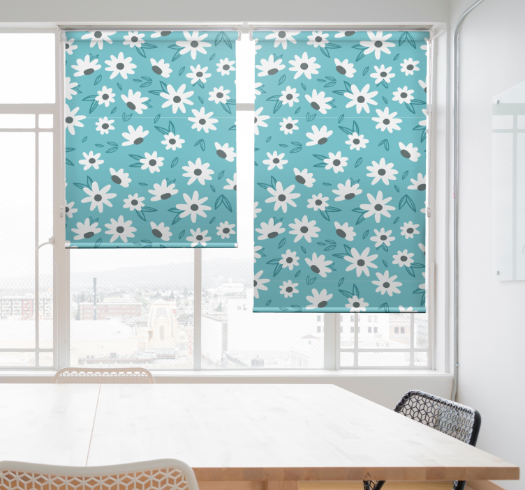Rollo Fenster Esszimmer gänseblümchen-blumenmotiv - TenStickers