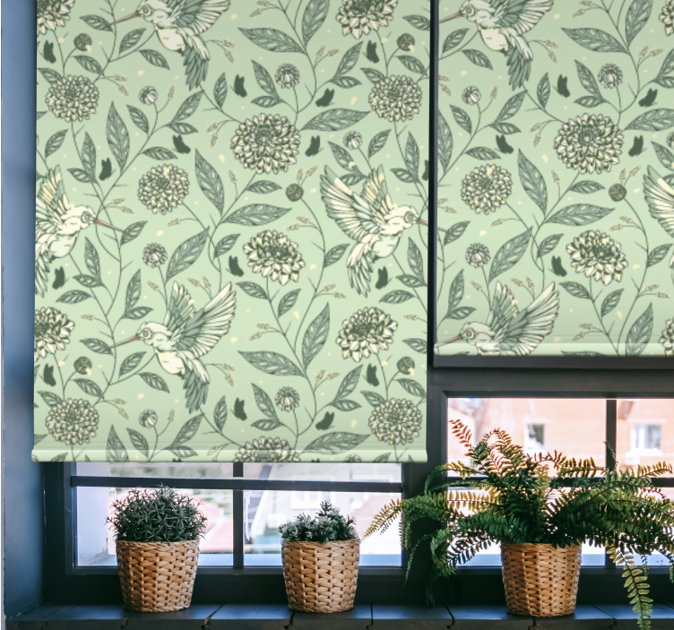 Rollo fenster blumen und pflanzen im charmanten blumendesign - TenStickers
