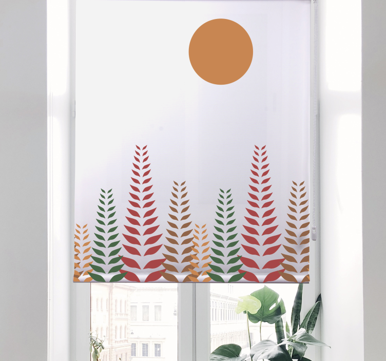 Fenster Rollo Modern retro laub und sonne - TenStickers