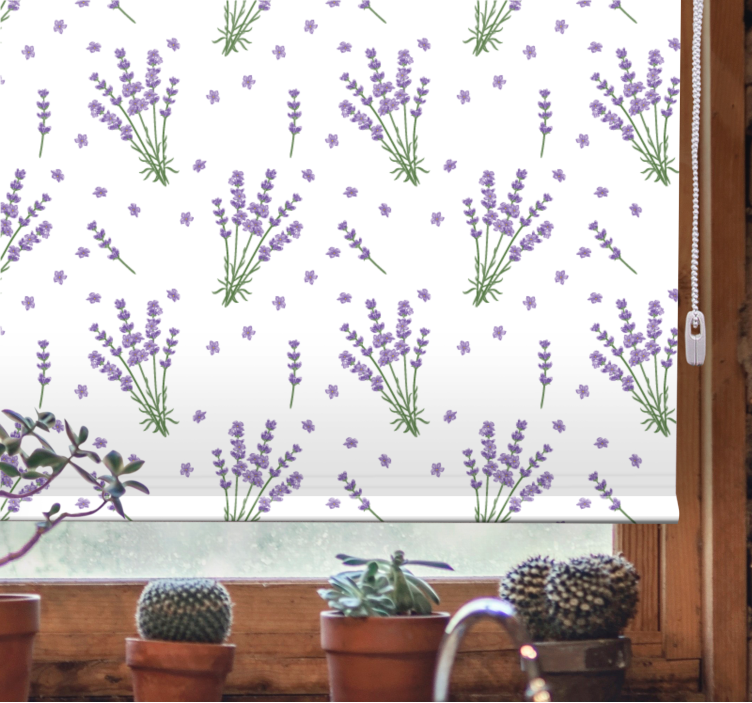 Rollo fenster blumen und pflanzen lavendelblütenmuster - TenStickers