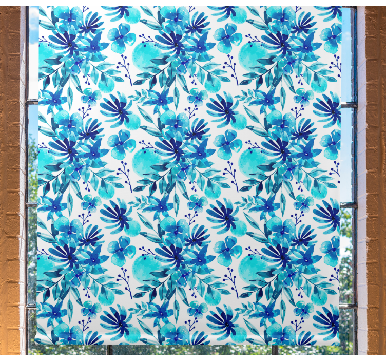 Rollo Fenster Blumen und Pflanzen lebendiges blaues thema - TenStickers