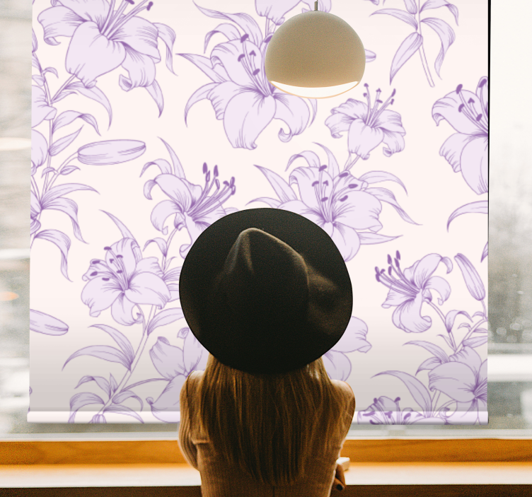 Rollo Fenster Blumen und Pflanzen lilien blumenmuster - TenStickers