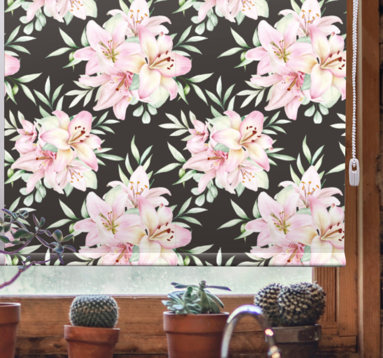 Rollo Fenster Blumen und Pflanzen lilienmuster - TenStickers
