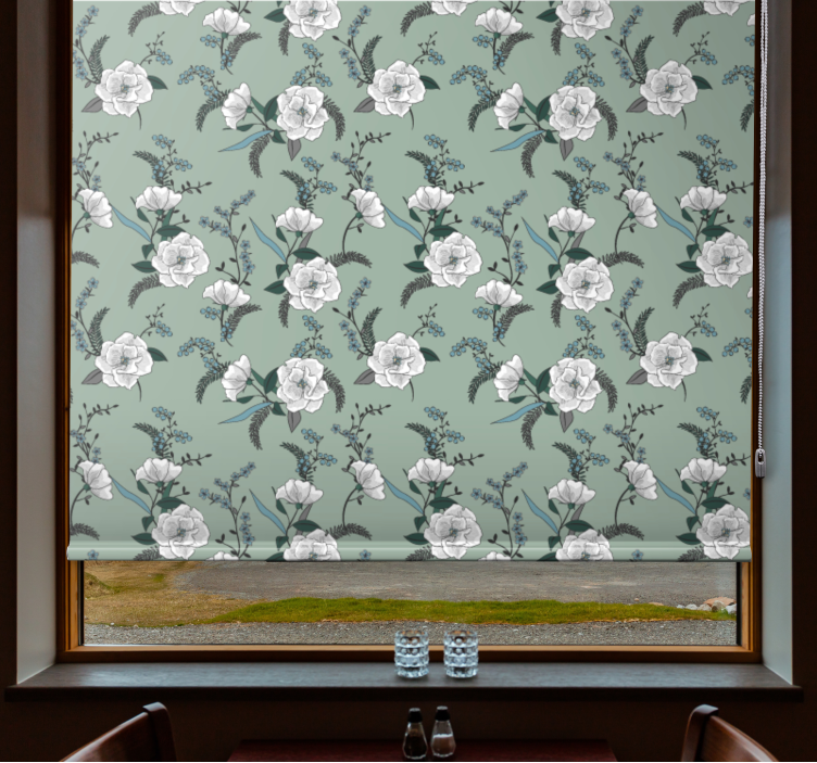Rollo Fenster Blumen und Pflanzen magnolien-blumenmuster - TenStickers