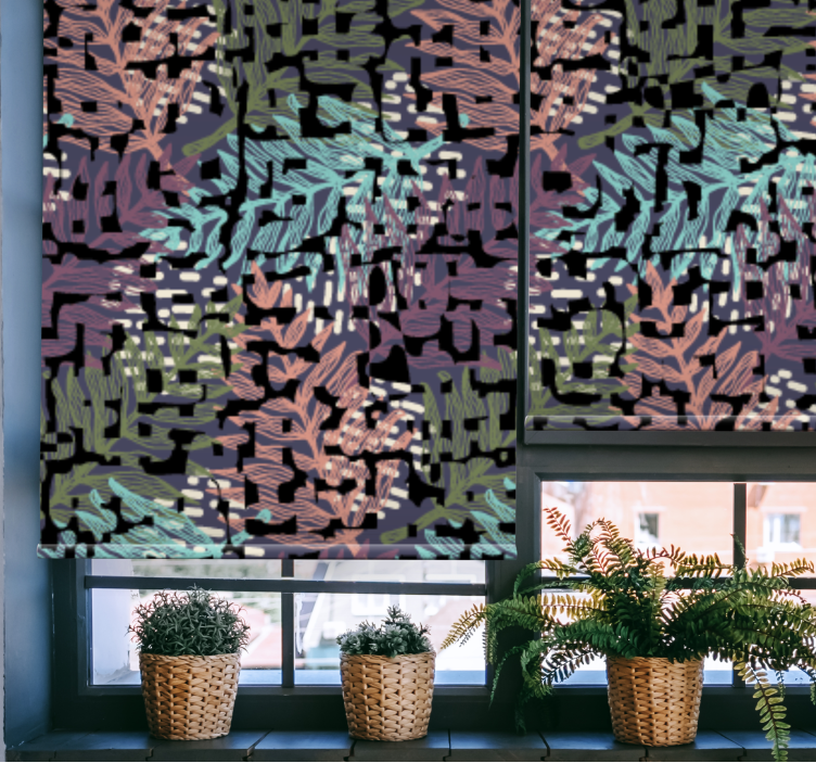 Rollo fenster blumen und pflanzen mit blätterdesign - TenStickers