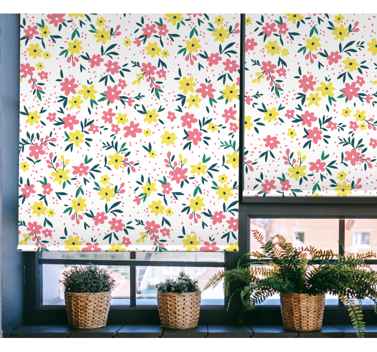 Rollo fenster blumen und pflanzen mit blumenmuster - TenStickers