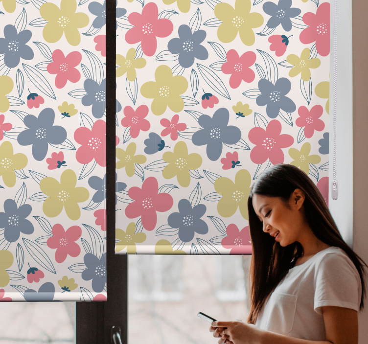 Rollo fenster blumen und pflanzen mit lebhaften motiven - TenStickers