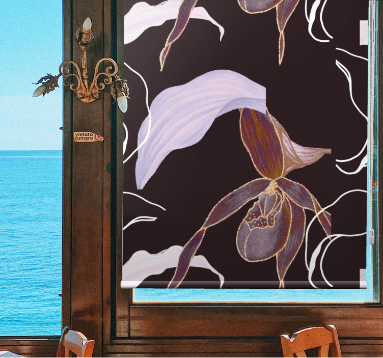 Rollo Fenster Blumen und Pflanzen orchideenblumenmuster - TenStickers