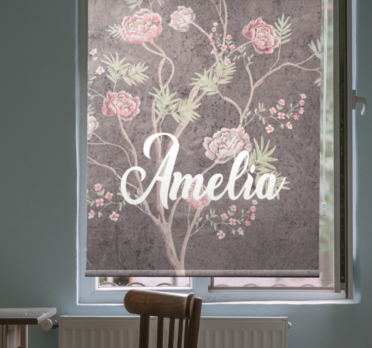 Rollo Fenster Blumen und Pflanzen personalisiert floral - TenStickers