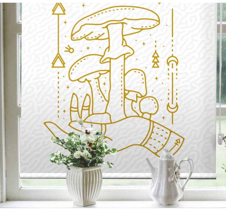 Rollo Fenster Blumen und Pflanzen pilz-handopfer - TenStickers