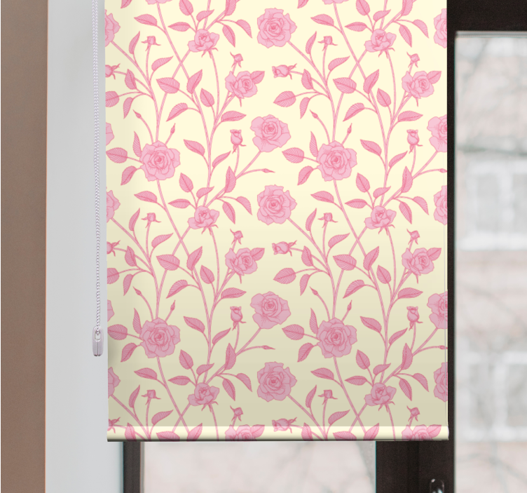 Rollo fenster blumen und pflanzen pinke rose - TenStickers