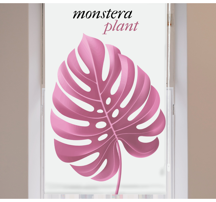 Rollo Fenster Blumen und Pflanzen rosa monstera-pflanze - TenStickers
