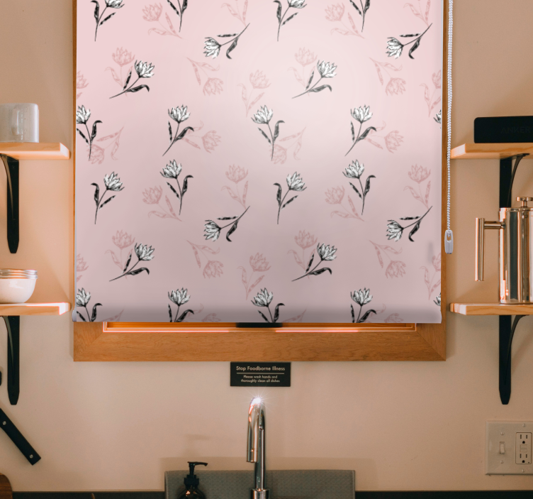 Rollo Fenster Blumen und Pflanzen sanftes blütenmotiv - TenStickers