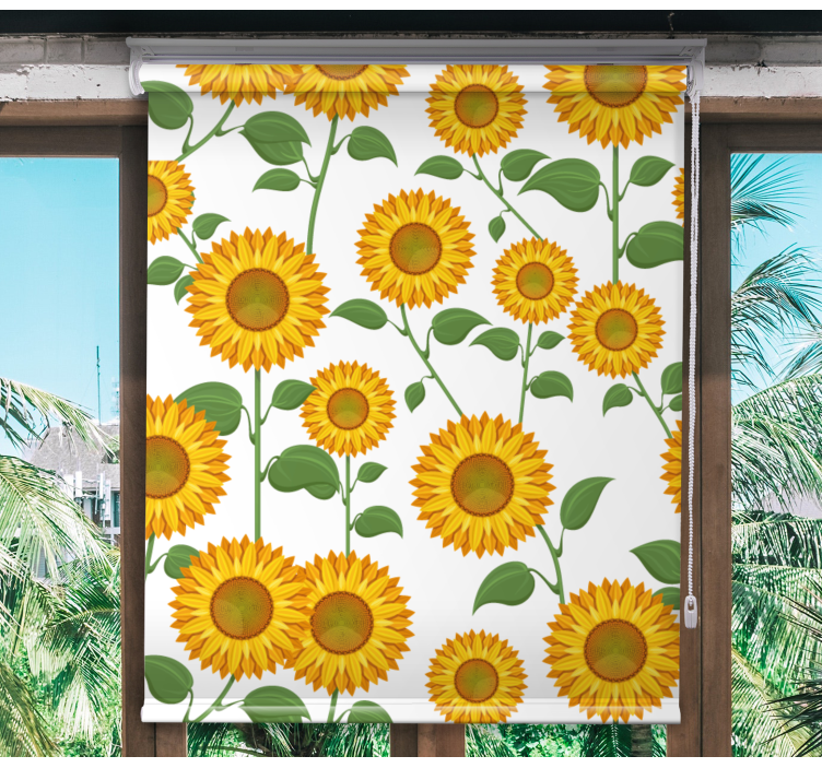 Rollo Fenster Blumen und Pflanzen sonnenblumen-botanikmotiv - TenStickers