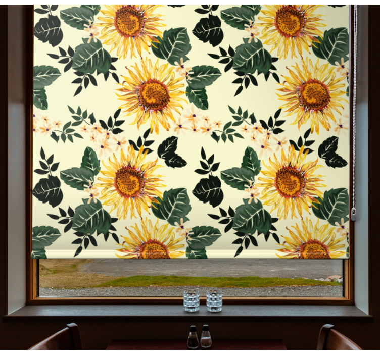 Rollo fenster blumen und pflanzen sonnenblumenmotiv - TenStickers