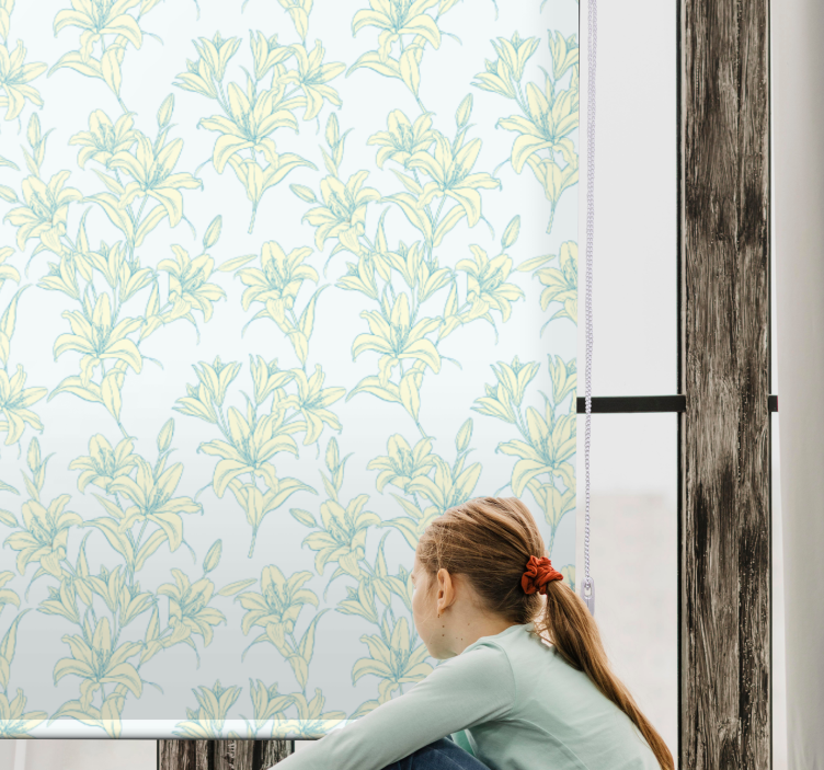 Rollo Fenster Blumen und Pflanzen subtile botanische motive - TenStickers