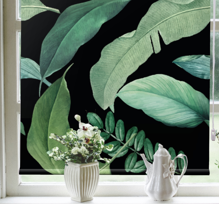 Rollo Fenster Blumen und Pflanzen üppiges grün-design - TenStickers