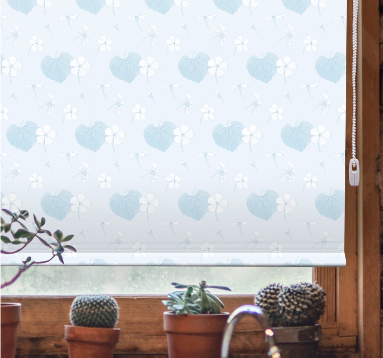 Rollo Fenster Blumen und Pflanzen zarte blumenherzen - TenStickers