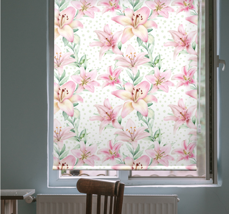 Rollo Fenster Blumen und Pflanzen zarte florale eleganz - TenStickers