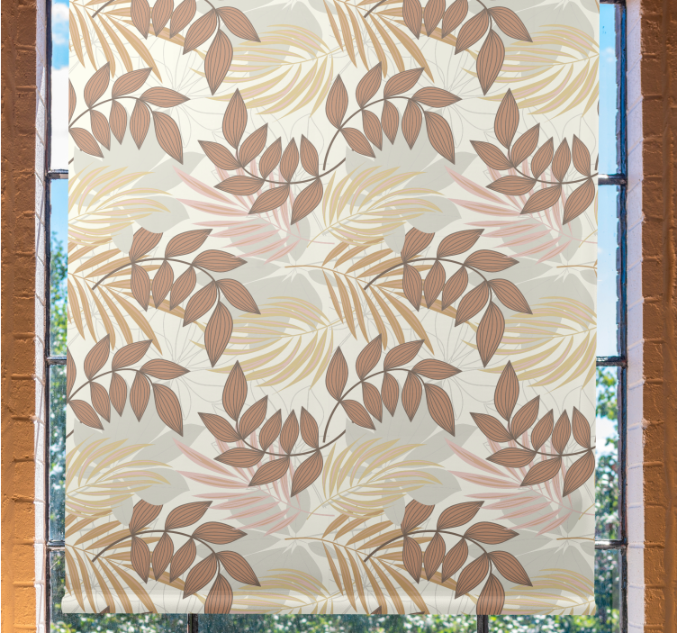 Rollo Fenster Blumen und Pflanzen zartes blattmuster - TenStickers