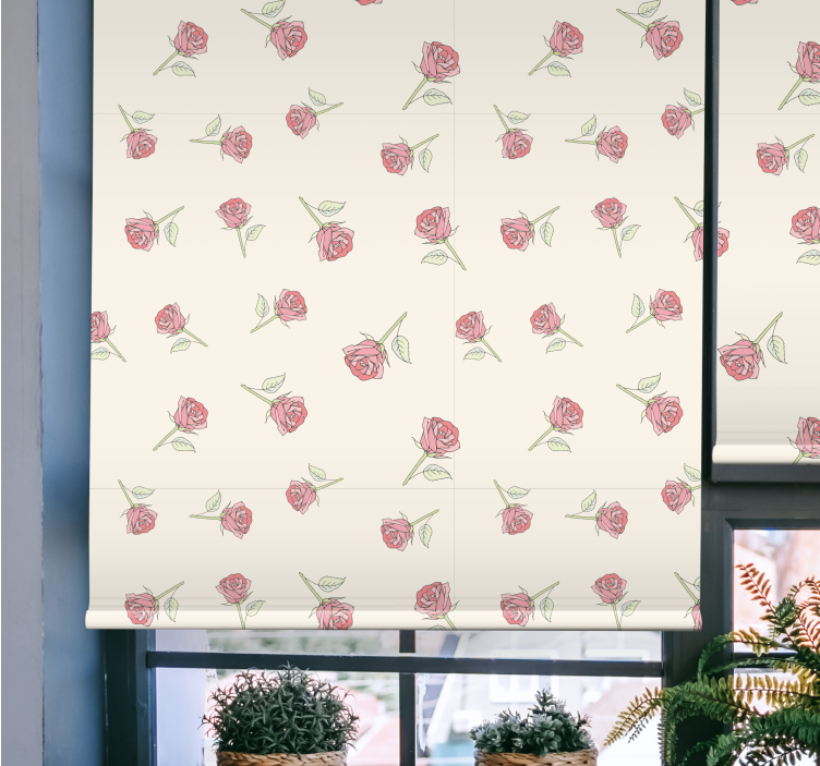 Rollo Fenster Blumen und Pflanzen zartes rosenmotiv - TenStickers
