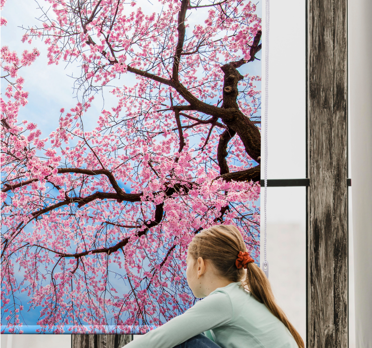 Rollo Fenster Blumenmuster sakura-gliedmaßen - TenStickers