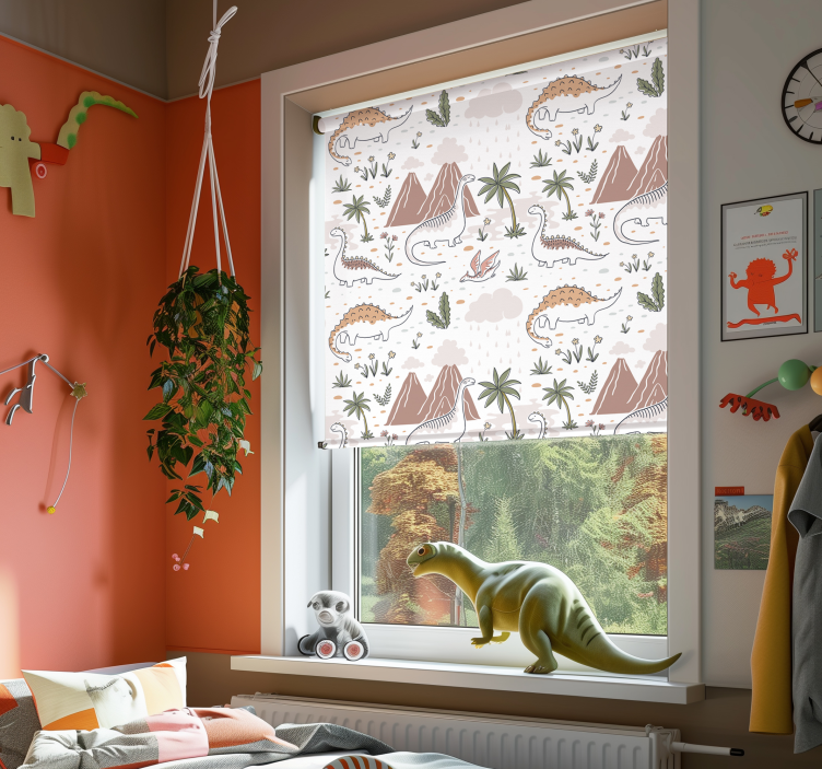 Rollo Fenster Dinosaurier nordischer Stil - TenStickers