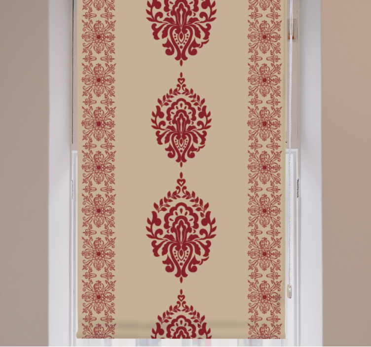 Rollo Fenster Elegant rote blumenmotive - TenStickers